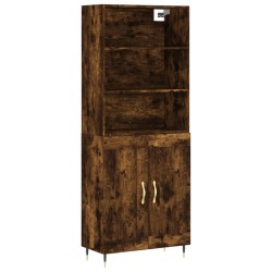 vidaXL Aparador alto madera contrachapada roble ahumado 69,5x34x180 cm