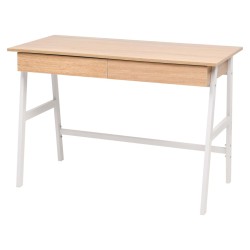 vidaXL Escritorio 110x55x75 cm color roble y blanco
