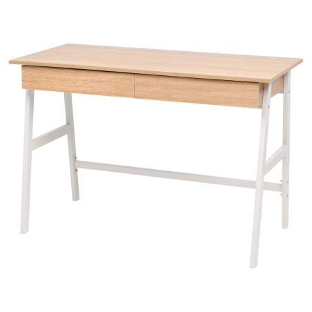 vidaXL Escritorio 110x55x75 cm color roble y blanco