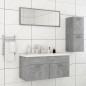 vidaXL Juego de muebles de baño madera de ingeniería gris hormigón