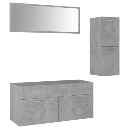 vidaXL Juego de muebles de baño madera de ingeniería gris hormigón
