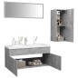 vidaXL Juego de muebles de baño madera de ingeniería gris hormigón