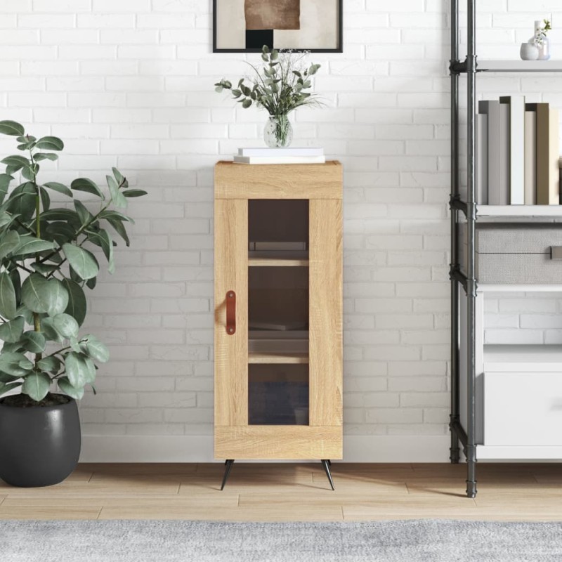 vidaXL Aparador madera contrachapada color roble Sonoma 34,5x34x90 cm