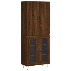 vidaXL Aparador alto madera contrachapada marrón roble 69,5x34x180 cm