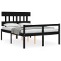 vidaXL Cama personas mayores cabecero madera maciza negro 120x200 cm vidaXL Cama personas mayores cabecero madera maciza negro 120x200 cm
