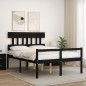 vidaXL Cama personas mayores cabecero madera maciza negro 120x200 cm vidaXL Cama personas mayores cabecero madera maciza negro 120x200 cm