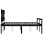 vidaXL Cama personas mayores cabecero madera maciza negro 120x200 cm vidaXL Cama personas mayores cabecero madera maciza negro 120x200 cm