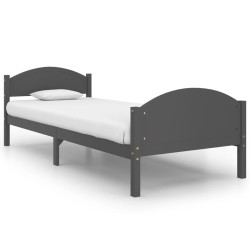 vidaXL Estructura de cama madera maciza de pino gris oscuro 100x200 cm