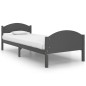 vidaXL Estructura de cama madera maciza de pino gris oscuro 100x200 cm vidaXL Estructura de cama madera maciza de pino gris oscuro 100x200 cm