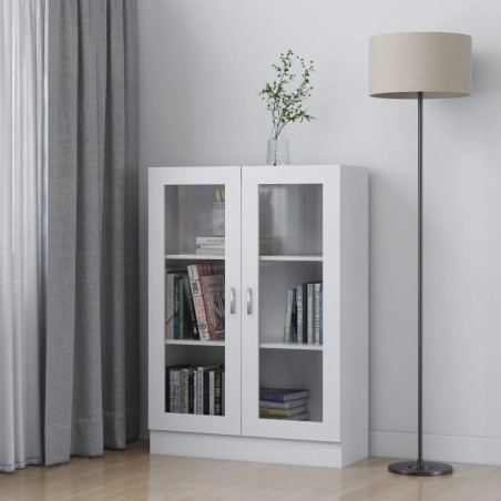 vidaXL Vitrina de madera contrachapada blanco 82,5x30,5x115 cm