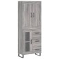 vidaXL Aparador alto madera contrachapada gris sonoma 69,5x34x180 cm