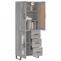 vidaXL Aparador alto madera contrachapada gris sonoma 69,5x34x180 cm