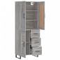 vidaXL Aparador alto madera contrachapada gris sonoma 69,5x34x180 cm