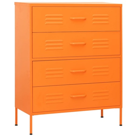 vidaXL Armario de cajones de acero naranja 80x35x101,5 cm