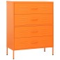 vidaXL Armario de cajones de acero naranja 80x35x101,5 cm