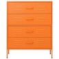 vidaXL Armario de cajones de acero naranja 80x35x101,5 cm
