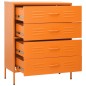 vidaXL Armario de cajones de acero naranja 80x35x101,5 cm