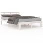 vidaXL Estructura de cama madera maciza blanco 120x200 cm vidaXL Estructura de cama madera maciza blanco 120x200 cm