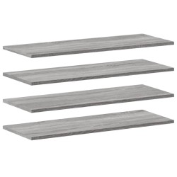 vidaXL Estantes pared 4 uds madera ingeniería gris Sonoma 80x30x1,5 cm