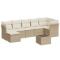vidaXL Juego de sofás de jardín con cojines beige 8 pzas ratán PE vidaXL Juego de sofás de jardín con cojines beige 8 pzas ratán PE