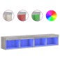 vidaXL Mueble de TV con luces LED gris Sonoma 80x30x30 cm
