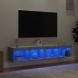 vidaXL Mueble de TV con luces LED gris Sonoma 80x30x30 cm