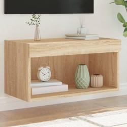 vidaXL Mueble para TV con luces LED roble Sonoma 60x30x30 cm