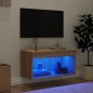 vidaXL Mueble para TV con luces LED roble Sonoma 60x30x30 cm vidaXL Mueble para TV con luces LED roble Sonoma 60x30x30 cm