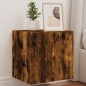 vidaXL Mueble de TV de pared con luces LED roble ahumado 40,5x35x40 cm