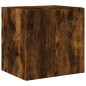 vidaXL Mueble de TV de pared con luces LED roble ahumado 40,5x35x40 cm