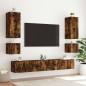 vidaXL Mueble de TV de pared con luces LED roble ahumado 40,5x35x40 cm