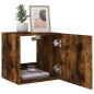 vidaXL Mueble de TV de pared con luces LED roble ahumado 40,5x35x40 cm
