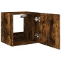 vidaXL Mueble de TV de pared con luces LED roble ahumado 40,5x35x40 cm