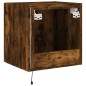 vidaXL Mueble de TV de pared con luces LED roble ahumado 40,5x35x40 cm