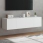 vidaXL Muebles de TV de pared con luces LED 2 uds blanco 60x35x31 cm