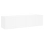 vidaXL Muebles de TV de pared con luces LED 2 uds blanco 60x35x31 cm