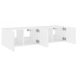 vidaXL Muebles de TV de pared con luces LED 2 uds blanco 60x35x31 cm