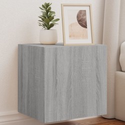 vidaXL Mueble de TV de pared con luces LED gris Sonoma 40,5x35x40 cm