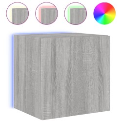 vidaXL Mueble de TV de pared con luces LED gris Sonoma 40,5x35x40 cm