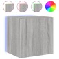 vidaXL Mueble de TV de pared con luces LED gris Sonoma 40,5x35x40 cm vidaXL Mueble de TV de pared con luces LED gris Sonoma 40,5x35x40 cm