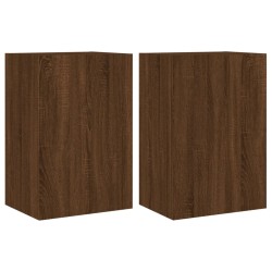 vidaXL Muebles de TV de pared 2 uds madera marrón roble 40,5x30x60 cm
