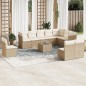 vidaXL Set de sofás de jardín 11pzas con cojines ratán sintético beige vidaXL Set de sofás de jardín 11pzas con cojines ratán sintético beige