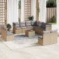 vidaXL Set de sofás de jardín 12 pzas y cojines ratán sintético marrón
