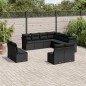 vidaXL Set de sofás de jardín 11 pzas y cojines ratán sintético negro vidaXL Set de sofás de jardín 11 pzas y cojines ratán sintético negro