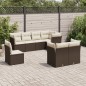 vidaXL Set sofás de jardín 8 piezas y cojines ratán sintético marrón vidaXL Set sofás de jardín 8 piezas y cojines ratán sintético marrón