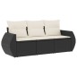 vidaXL Set de sofás de jardín con cojines 3 pzas ratán sintético negro vidaXL Set de sofás de jardín con cojines 3 pzas ratán sintético negro