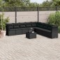 vidaXL Set de sofás de jardín 10 pzas cojines ratán sintético negro vidaXL Set de sofás de jardín 10 pzas cojines ratán sintético negro