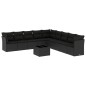 vidaXL Set de sofás de jardín 10 pzas cojines ratán sintético negro vidaXL Set de sofás de jardín 10 pzas cojines ratán sintético negro