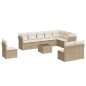 vidaXL Set de sofás de jardín 11pzas con cojines ratán sintético beige vidaXL Set de sofás de jardín 11pzas con cojines ratán sintético beige