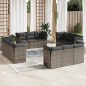 vidaXL Set de sofás de jardín 12 pzas con cojines ratán sintético gris vidaXL Set de sofás de jardín 12 pzas con cojines ratán sintético gris